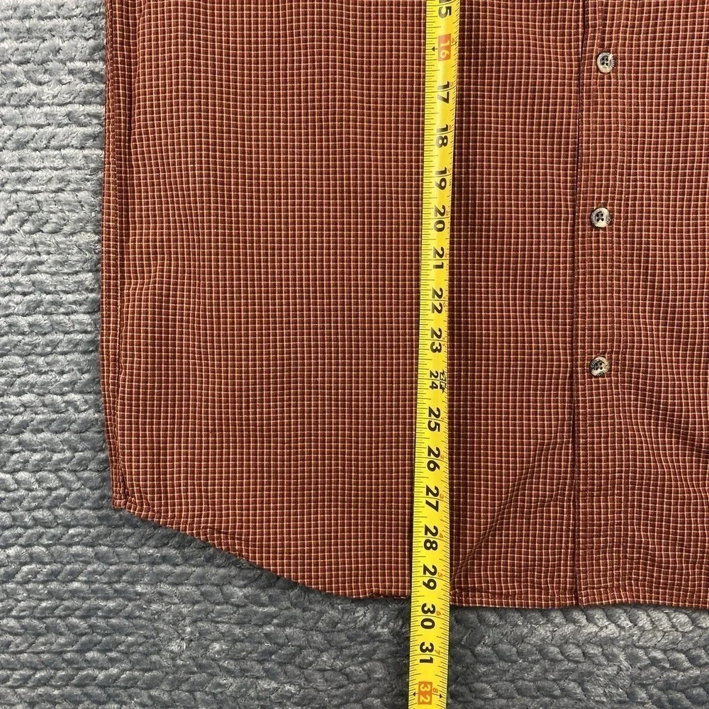 Columbia Orange Plaid Button Down Long Sleeve Shirt Men's Size Large - Picture 10 of 11